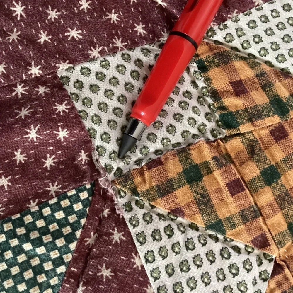 Vintage Handmade Patchwork Star Quilt Multi Color Rustic Full/Queen 86